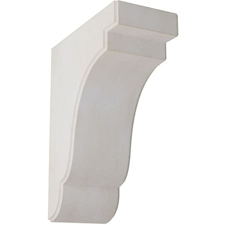 Ekena Millwork 3 1/2"W x 7 1/4"D x 9 1/2"H Bedford Wood Vintage Decor Bracket, Chalk Dust White BKTWD04X07X10BEWH